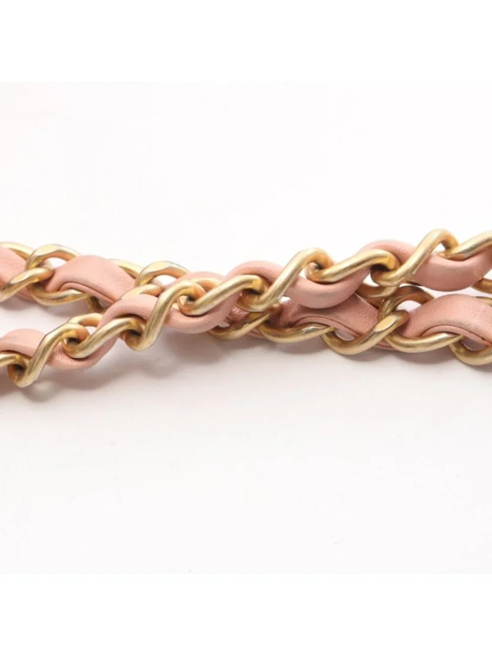 Chanel Shoulder Bag Quilted Logo Pink Lambskin Chain